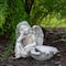 12.25" Sitting Angel Bird Feeder Outdoor Garden Statue
